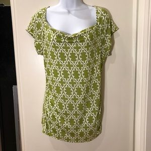 Banana Republic green pattern top shirt